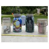Jars full of dominos, chips, crayons, googly eyes