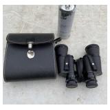 Crown binoculars with leather case