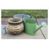 Sun planter, water jug and aluminum bucket