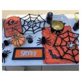 Haloween decor and glass skeleton glasses