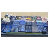 VHS tapes from various movies like National