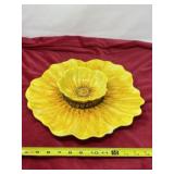 Maxcera Handcrafted in China yellow flower tray