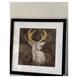 26 x 26 deer framed picture