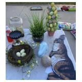 Easter decorations and glass vase decor