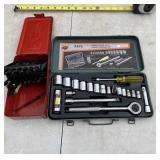 21 piece square drive socket wrench set and drill