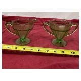 Green Uranium Depression creamer and sugar bowl