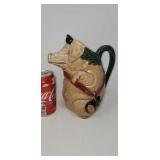 Antique French Majolica pig jug pitcher Orcies