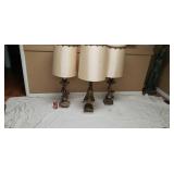Retro sixties large cherub lamps With marble