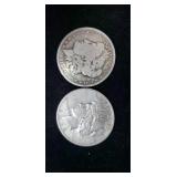 Two silver dollars.