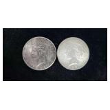 Two silver dollars.