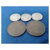 1935:1937 BRITISH PENNIES:(3)1950