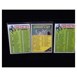 3 Checklist Baseball Cards