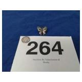 STERLING SILVER BUTTERFLY PIN 2.3GRAMS