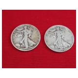 1944-D & 1945 Walking Liberty Silver Half Dollars