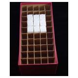 9 Plastic Penny Holders & Box