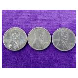 3 Steel Wheat Pennies