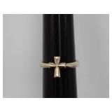 Sterling Silver Cross Ring - 3.3g - Size 7