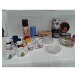 CANDY DISH:COOKIE TINS:THERMOS:COFFEE CUPS