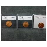 3 Unc. Pennies