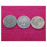 3 Indian Cents - X Count