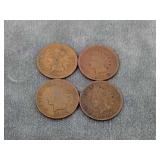 4 Indian Cents - X Count