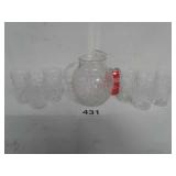 GLASS PITCHER&GLASSES