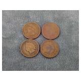 4 Indian Cents - X Count
