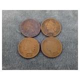 4 Indian Cents - X Count