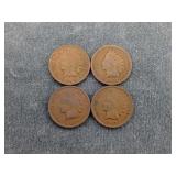 4 Indian Cents - X Count