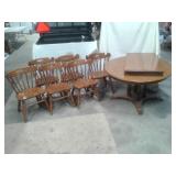 TELL CITY TABLE&6CHAIRS:2EXTRA LEAFS