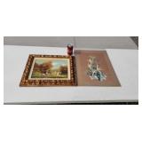 Signed oil painting & oriental  print.