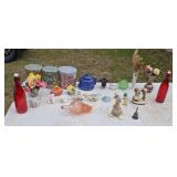 Teapot seashell figurine cluster grapes bottle