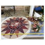 Round table beautiful decoration piece and silk