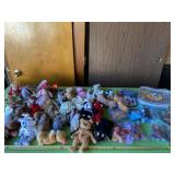 Beanie Babies and plastic carrying case