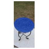 Wrought iron base side table with ceramic top 22"