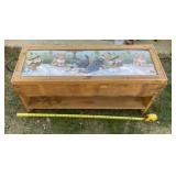 Sawmill oak built chest with cat picture