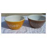 Two Pyrex 6" bowls woodland & Butterfly