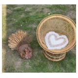 Turkey made of sticks and wicker chair