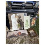 Christmas pictures and hanging wall decor