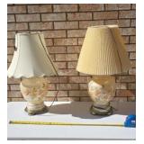 vintage floral ginger jar lamp with a brass base
