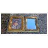 Two large picture frame and mirror