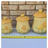 3 piece mushroom canister set