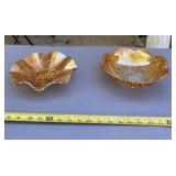 Vintage carnival glass dishes