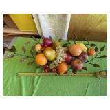 Bird basket  with fake fruit decor
