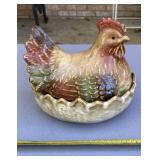 Ceramic hen on a nest