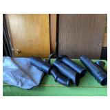 Lawnmower leaf bagger parts with bag