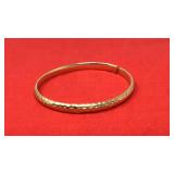 14k  Yellow Gold Hammered Womenï¿½s Bangle Bracelet
