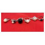 Fashion Silver Toned Rings Size 6-9