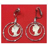 Mercury Dime Clip on Earrings