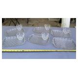 Yorktown glass snack set with glasses, one glass
